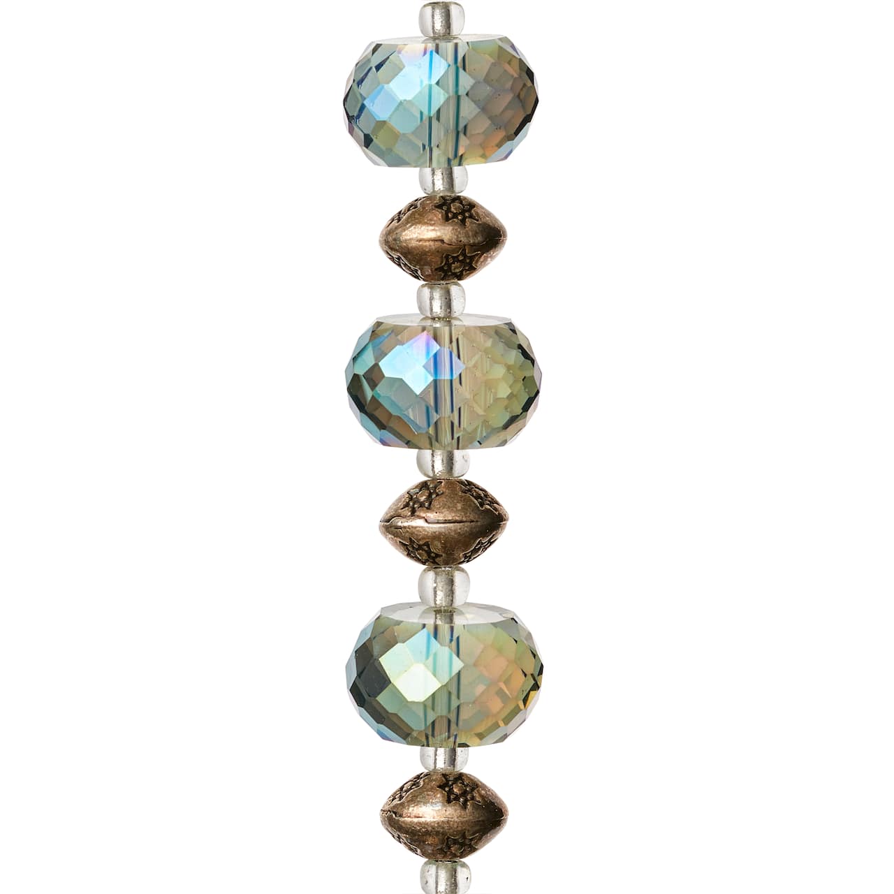 Aqua Metal &#x26; Glass Rondelle Beads by Bead Landing&#x2122;